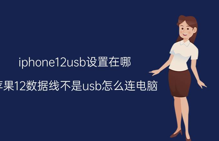 iphone12usb设置在哪 苹果12数据线不是usb怎么连电脑？